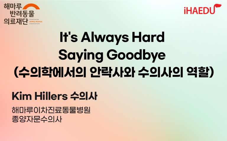 미국전문의가 전하는 ‘수의학에서의 안락사와 수의사의 역할’ 무료 VOD 공개