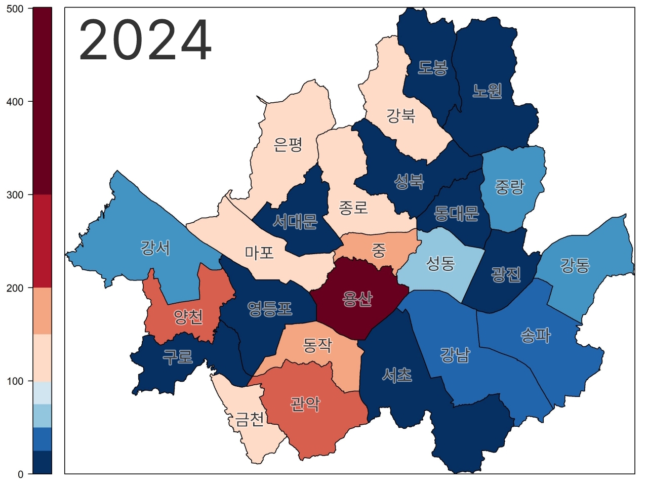 서울 동물병원, 강남·송파·강동·영등포 늘고 광진·동작·마포 줄고