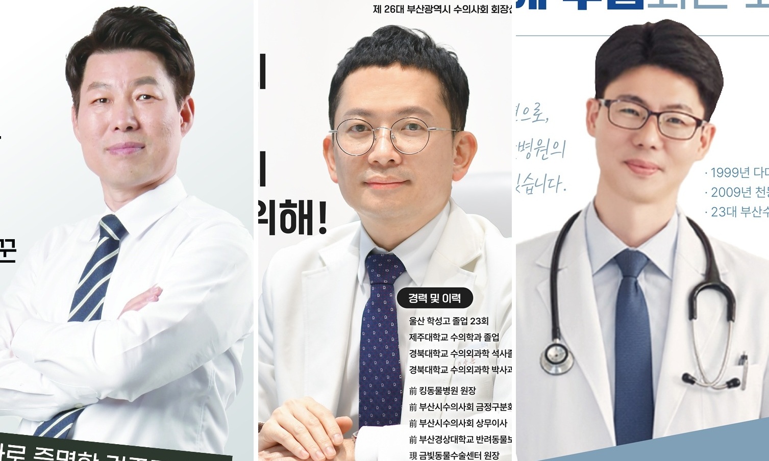 부산광역시수의사회 차기 회장 선거에 이영락·이상훈·천병훈 후보 출마